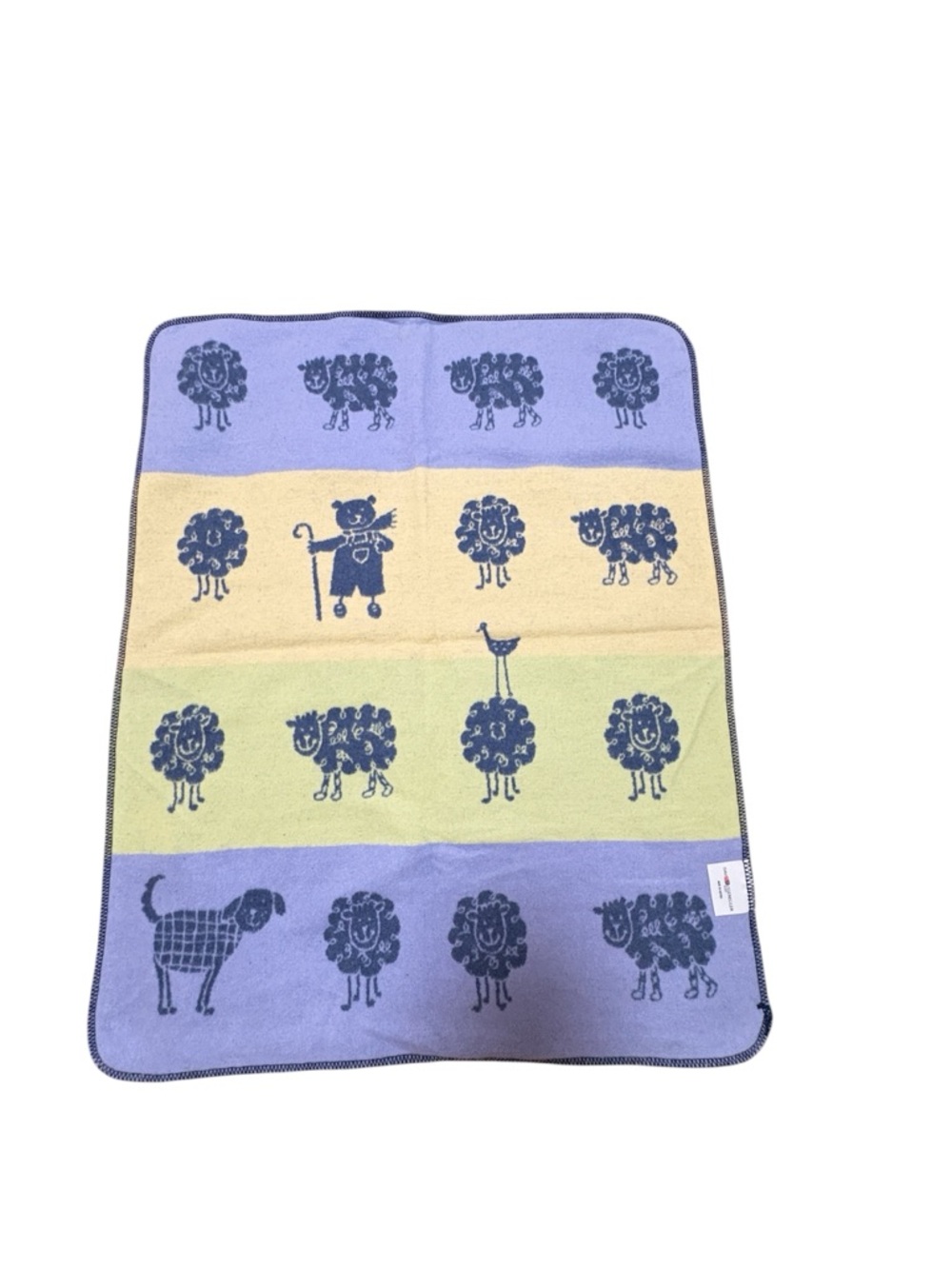 Baby Blanket David Fussenegger Levender Gray Cotton Blend Reversible Soft 33x27